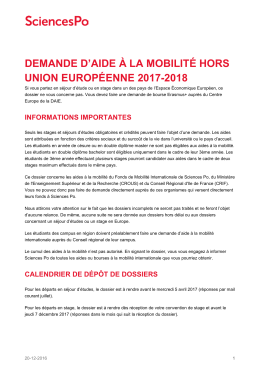 Demande d`aide &agrave; la mobilit&eacute; hors Union europ&eacute;enne