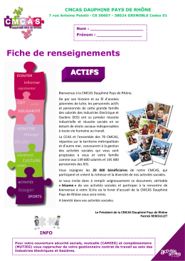 Télécharger la fiche de renseignements pour les actifs