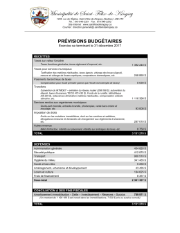 Résumé du budget 2017 - Municipalité de Saint