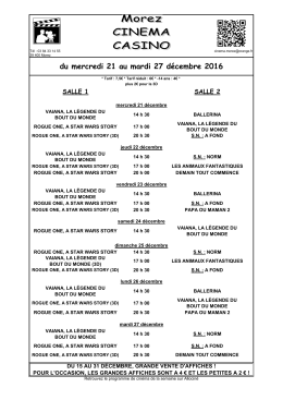 Programme ciné Morez