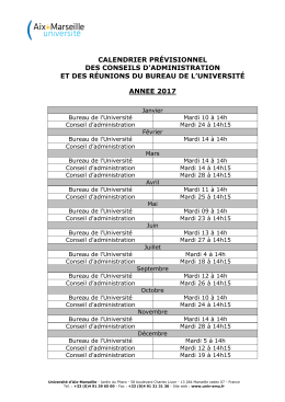 Calendrier prévisionnel des conseils d`administration et des