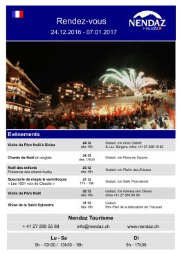 programme hebdomadaire d`animations