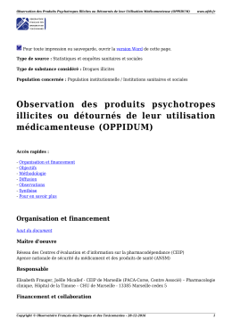 Observation des Produits Psychotropes Illicites ou