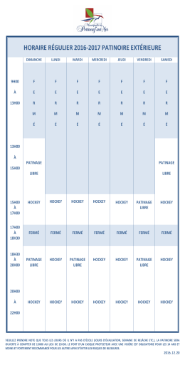 horaire 2016-2017 - Municipalité de Portneuf-sur-Mer