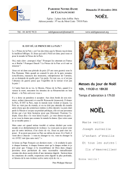 25 d&eacute;c. 2016 NO&Euml;L - Paroisse Notre Dame de Clignancourt
