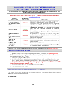 DOSSIER DE DEMANDE DES CERTIFICTATS BARID ESIGN