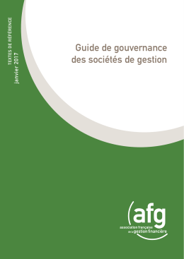 Guide de gouvernance des sociétés de gestion