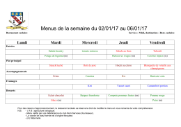 Menus janvier 2017