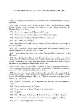 colonisation - decolonisation : chronologie