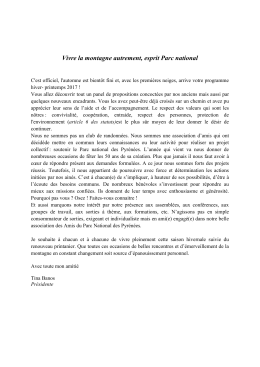 Edito - APNP : Amis du Parc National des Pyrénées