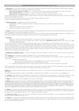 Conditions générales de location 2017