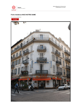 Fiche r&eacute;sidence NICE NOTRE DAME