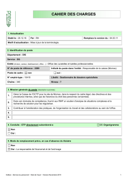 Chargement du cahier des charges