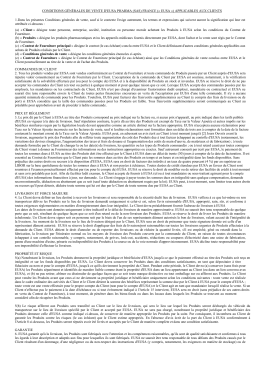 CONDITIONS GÉNÉRALES DE VENTE D`EUSA PHARMA (SAS