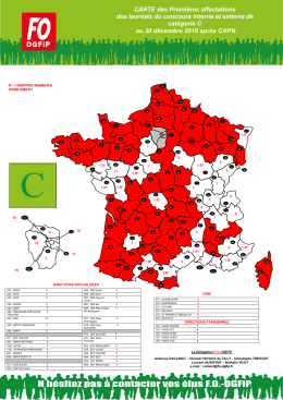 Carte 1&egrave;res affectations au 30/12/2016 - FO
