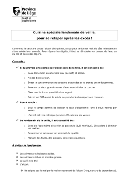 Cuisine spéciale lendemain de veille, pour se retaper après les excès