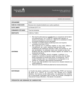 ORGANISME FESP NOM DU CONCOURS Bourses de la réussite