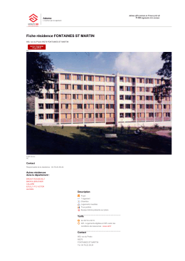 Fiche r&eacute;sidence FONTAINES ST MARTIN