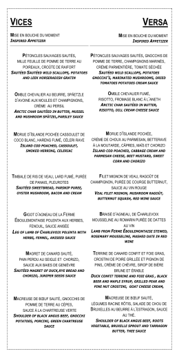 Consulter le menu
