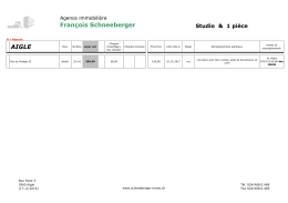 1 pièce - Agence Immobilière François Schneeberger