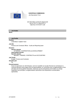 21/12/2016 1 / 5 EUROPEAN COMMISSION Job Description Form