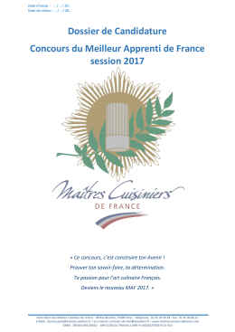 telecharger le dossier - Maîtres Cuisiniers de France