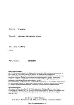 Ingénieurs et architectes suisses Band (Jahr): 117 - E