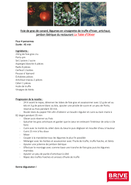 Foie de gras de canard, l&eacute;gumes en vinaigrette de truffe d`hiver