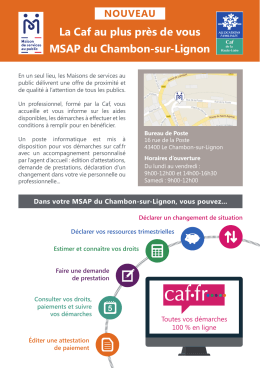 La Caf au plus pr&egrave;s de vous MSAP du Chambon-sur-Lignon