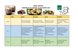 menu cantine semaine du 02 janvier au 06 janvier 2017