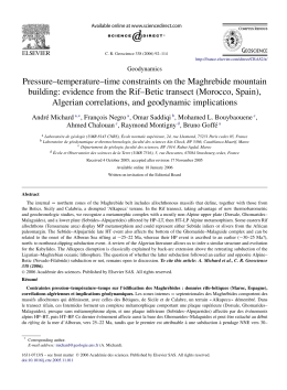 Pressure-temperature-time constraints on the Maghrebide mountain