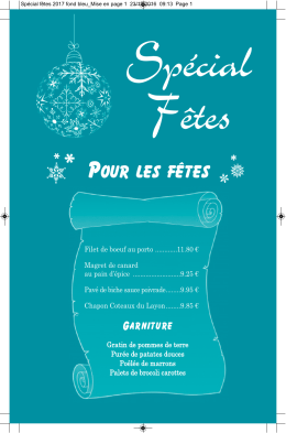 D&eacute;couvrez notre carte traiteur pour vos repas de f&ecirc;tes