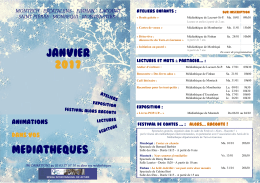 janvier 2017 mediatheques - Réseau de lecture Garonne et Canal