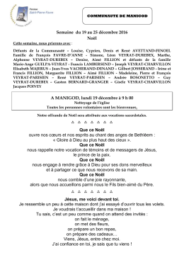 Info Manigod du 19 au 25 d&eacute;cembre 2016