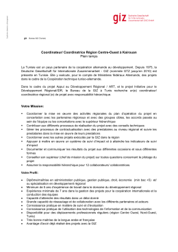 Coordinatrice région centre-ouest à Kairouan