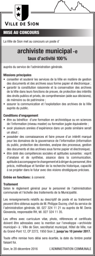 archiviste municipal-e