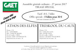 Tirage au sort SPÉCIAL