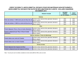 crédit de rebut à arcelormittal dofasco pour des matériaux non