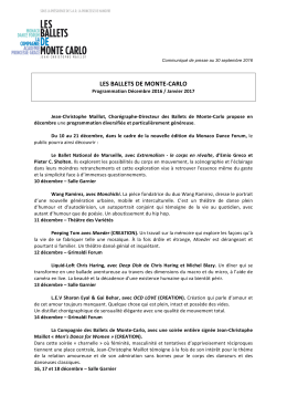 communiqu&eacute; : programmation d&eacute;c 2016 / janv 2017