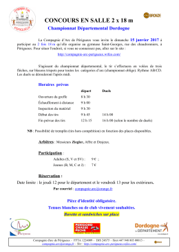 CONCOURS FEDERAL 2 x 50 m - Club de Tir à l`Arc