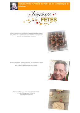 Joyeuses F&ecirc;tes en famille et merci de vos commentaires et r&eacute;actions