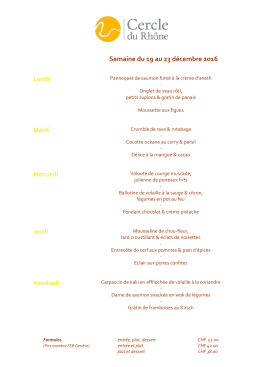 Menu de la Semaine