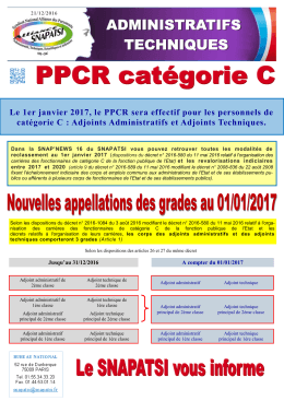 Adjoints Administratifs et Adjoints Techniques.
