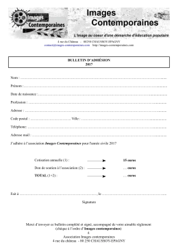 BULLETIN D`ADHÉSION 2017 Nom