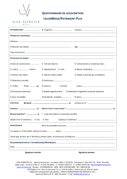 questionnaire de souscription tailormade
