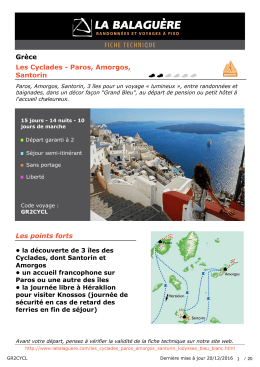 Paros, Amorgos, Santorin Les points forts