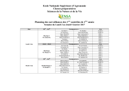 Ecole Nationale Supérieure d`Agronomie Classes préparatoires