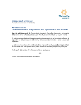 communiqu&eacute; de presse - Ville de Blainville