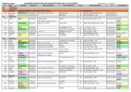 CALENDRIER PROVISOIRE DES MANIFESTATIONS 2017 au 22