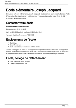 Ecole &eacute;l&eacute;mentaire Joseph Jacquard